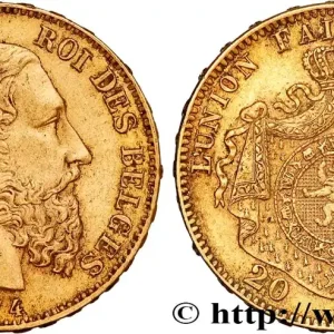 Dernier Modèle OR, PALLADIUM ET PLATINE INVESTISSEMENT 20 Francs Léopold II 1874 Bruxelles fwo_809476 Monde