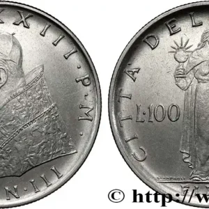VATICAN ET ÉTATS PONTIFICAUX 100 Lire Jean XXIII an III 1961 Rome fwo_811164 Monde Dernier Modèle