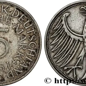 Gros Lot ALLEMAGNE 5 Mark aigle 1951 Stuttgart fwo_818505 Monde