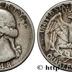 Prix Promo ÉTATS-UNIS D'AMÉRIQUE 1/4 Dollar Georges Washington 1948 Philadelphie fwo_819500 Monde