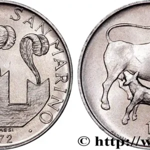 Bon Plan SAINT-MARIN 10 Lire 3 tours / vache allaitant un veau 1972 fwo_957599 Monde