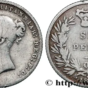 Offre Spéciale ROYAUME-UNI 6 Pence Victoria tête jeune 1866 Londres fwo_793651 Monde