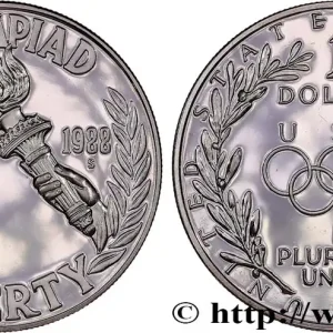 ÉTATS-UNIS D'AMÉRIQUE 1 Dollar Proof J.O. de Séoul 1988 San Francisco fwo_797025 Monde Soldes