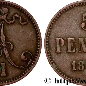 FINLANDE 5 Pennia monogramme Tsar Alexandre III 1867 fwo_808605 Monde Prix Réduit