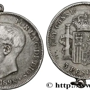 Nouvel Arrivage ESPAGNE 5 Pesetas Alphonse XIII 3e type 1898 Madrid fwo_811493 Monde