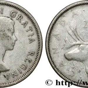 CANADA 25 Cents 1959 fwo_812284 Monde Commander Vite