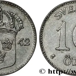 SUÈDE 10 Ore Gustave V 1942 fwo_812380 Monde Offre Spéciale