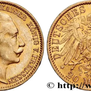 Paiement Sécurisé OR, PALLADIUM ET PLATINE INVESTISSEMENT 20 Mark Guillaume II 1910 Berlin fwo_817460 Monde