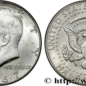 ÉTATS-UNIS D'AMÉRIQUE 1/2 Dollar Kennedy 1967 Philadelphie fwo_819599 Monde Bon Plan