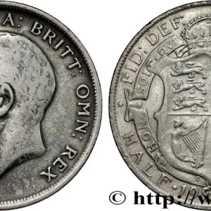 Livraison Gratuite ROYAUME-UNI 1/2 Crown Georges V 1918 Londres fwo_819631 Monde