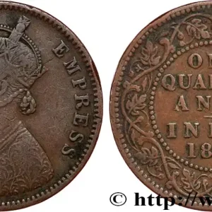 Quantité Limitée INDES BRITANNIQUES 1/4 Anna Victoria 1887 Bombay fwo_819697 Monde