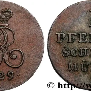 ALLEMAGNE - HANOVRE 1 Pfennig Royaume de Hanovre Georges IV 1829 fwo_824166 Monde Seulement Aujourd’hui