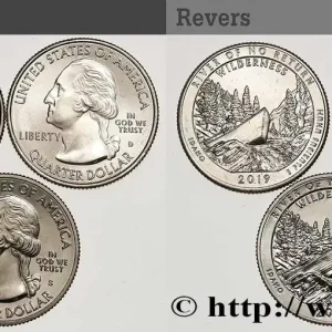 ÉTATS-UNIS D'AMÉRIQUE Lot de trois monnaies 1/4 Dollar Frank Church River - Idaho 2019 Philadelphie-Denver-San Francisco fwo_572627 Monde Livraison Mondiale