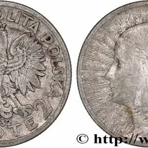 POLOGNE 2 Zlote Reine Jadwiga 1932 Varsovie fwo_777675 Monde Retour Gratuit
