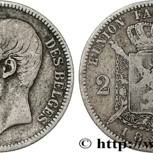 Meilleur Choix BELGIQUE 2 Francs Léopold II légende française 1866 fwo_796011 Monde