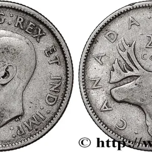 Certifié CANADA 25 Cents Georges VI 1938 - fwo_797983 Monde