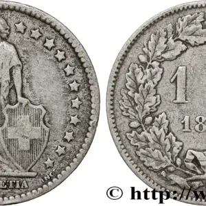 Populaire SUISSE 1 Franc Helvetia 1877 Berne fwo_812475 Monde
