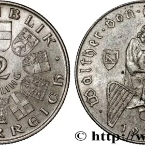 AUTRICHE 2 Schilling 700e anniversaire de la mort de Walter von der Vogelweide 1930 fwo_814601 Monde Acheter En Ligne