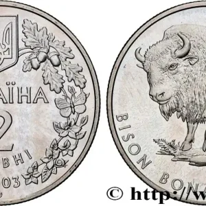 UKRAINE 2 Hryvnia Proof Bison 2003 fwo_816390 Monde Livraison Gratuite
