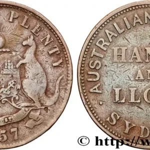 AUSTRALIE 1 Penny Token 1857 fwo_816444 Monde Quantité Limitée