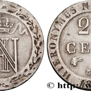 Original ALLEMAGNE - ROYAUME DE WESTPHALIE 20 Cent. monogramme de Jérôme Napoléon 1812 Cassel - C fwo_816578 Monde