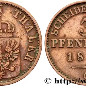 ALLEMAGNE - PRUSSE 3 Pfenninge Royaume de Prusse écu à l’aigle 1868 Francfort - C fwo_816597 Monde Nouveauté