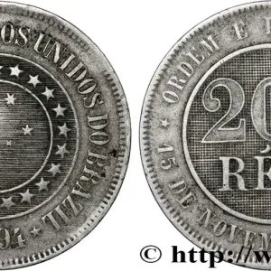 Prix Cassé BRÉSIL 200 Reis 1894 fwo_817763 Monde