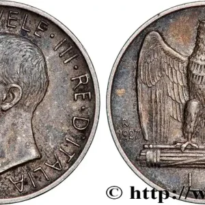 ITALIE 5 Lire Victor Emmanuel III 1927 Rome fwo_819760 Monde Seulement Aujourd’hui