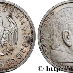 ALLEMAGNE 5 Reichsmark Maréchal Paul von Hindenburg 1935 Berlin fwo_820779 Monde Produit De Marque