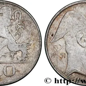 BELGIQUE 20 Francs Mercure, légende flamande 1951 fwo_820789 Monde Quantité Limitée