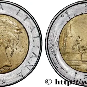 Usine Directe ITALIE 500 Lire tête de femme représentant la République / Place et Palais du Quirinal à Rome 1984 Rome - R fwo_820801 Monde