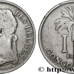 Top Vente CONGO BELGE 1 Franc roi Albert légende française 1927 fwo_821696 Monde