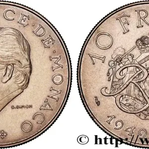 Remise MONACO 10 Francs 25e anniversaire du règne de Rainier III 1974 Paris fwo_821712 Monde