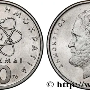 GRÈCE 10 Drachmes Démocrite et la théorie atomiste de l'Univers 1976 fwo_821713 Monde Vente Flash