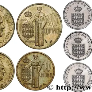 Gros Lot MONACO Lot de cinq monnaies centimes de Rainier III n.d. Paris fwo_823066 Monde