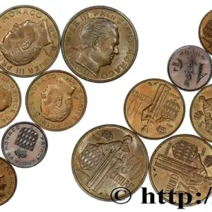 MONACO Lot de dix monnaies centimes de Rainier III n.d. Paris fwo_823070 Monde Nouveauté
