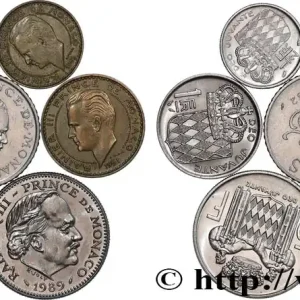 Meilleur Choix MONACO Lot de sept monnaies de Rainier III n.d. Paris fwo_823082 Monde