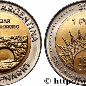 ARGENTINE 1 Peso bicentenaire de la Révolution de Mai : le glacier Perito Moreno 2010 fwo_749613 Monde Affaire À Saisir