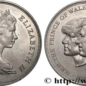 Petit Prix ROYAUME-UNI 25 New Pence (1 Crown) mariage du Prince de Galles et de Lady Diana Spencer 1981 fwo_758774 Monde