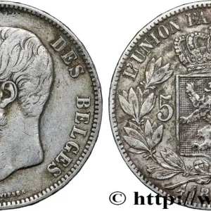 Prix Cassé BELGIQUE 5 Francs Léopold II 1873 fwo_789859 Monde