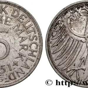 ALLEMAGNE 5 Mark aigle 1951 Karlsruhe fwo_808053 Monde Offre Du Jour