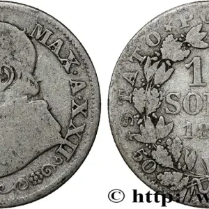 Dernier Modèle VATICAN ET ÉTATS PONTIFICAUX 10 Soldi (50 Centesimi) Pie IX an XXII 1868 Rome fwo_813044 Monde