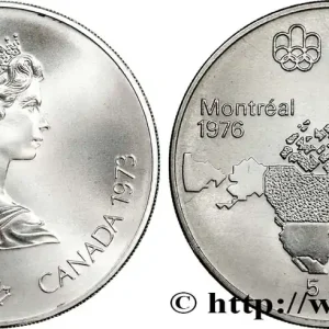 CANADA 5 Dollars JO Montréal 1976 carte de l’Amérique du Nord 1973 fwo_814139 Monde Livraison Gratuite