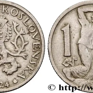 Expédié Aujourd’hui TCHÉCOSLOVAQUIE 1 Koruna 1924 Kremnica fwo_816272 Monde