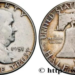 Meilleur Prix ÉTATS-UNIS D'AMÉRIQUE 1/2 Dollar Benjamin Franklin 1951 Philadelphie fwo_817272 Monde