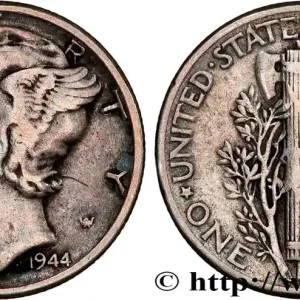 ÉTATS-UNIS D'AMÉRIQUE 1 Dime Mercury 1944 Philadelphie fwo_817355 Monde Quantité Limitée