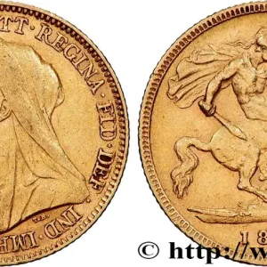 Commande En Gros OR, PALLADIUM ET PLATINE INVESTISSEMENT 1/2 Souverain Victoria vieille tête 1897 Londres fwo_817434 Monde