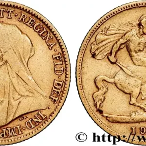 Prix Cassé OR, PALLADIUM ET PLATINE INVESTISSEMENT 1/2 Souverain Victoria “Old Head” 1900 Londres fwo_817436 Monde