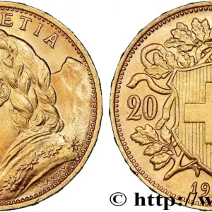 Édition Limitée OR, PALLADIUM ET PLATINE INVESTISSEMENT 20 Francs "Vreneli" 1922 Berne fwo_820528 Monde