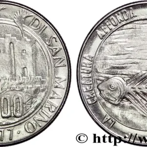 Populaire SAINT-MARIN 100 Lire 3 tours / écologie : les eaux polluées 1977 fwo_821392 Monde